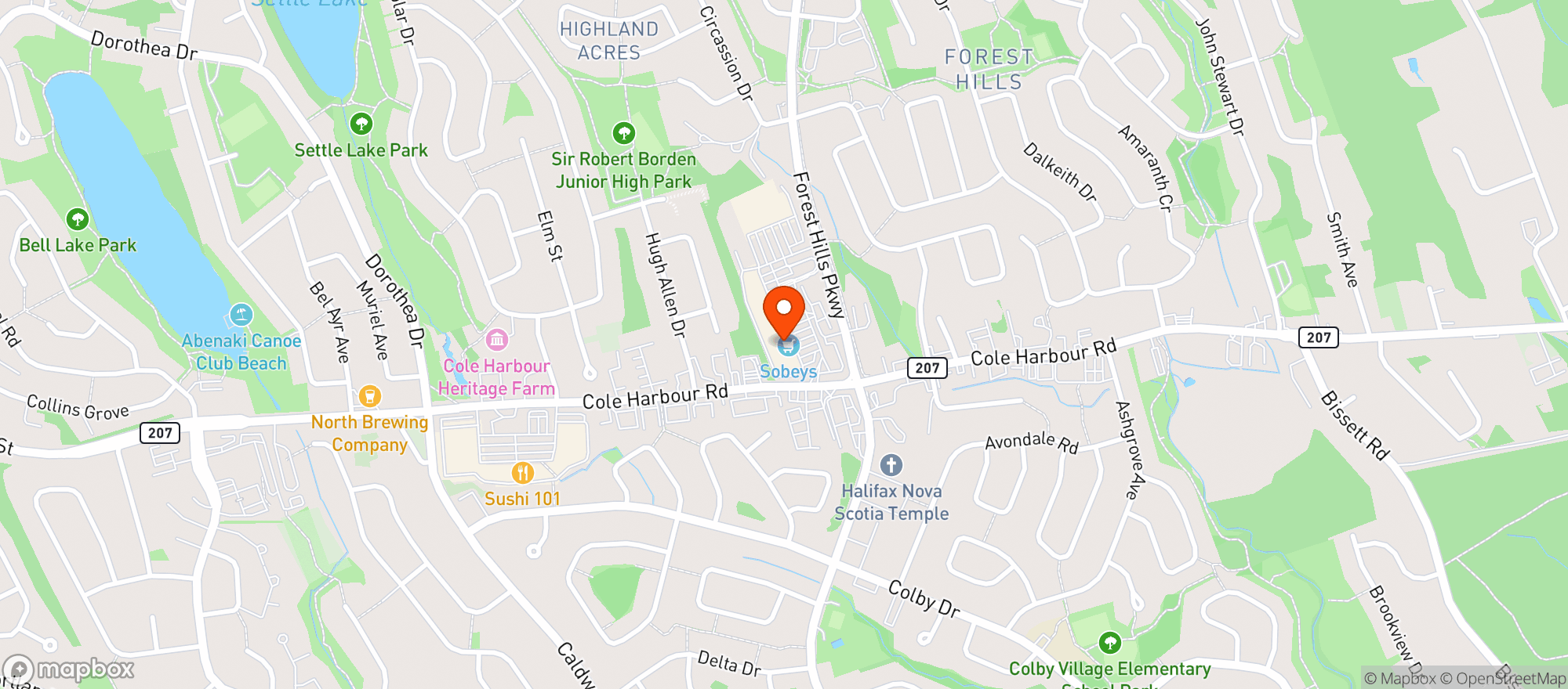 Map showing Sobeys 586