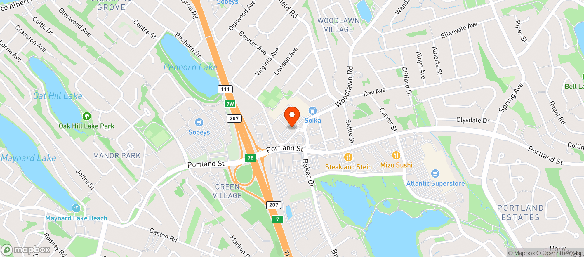 Map showing Staples