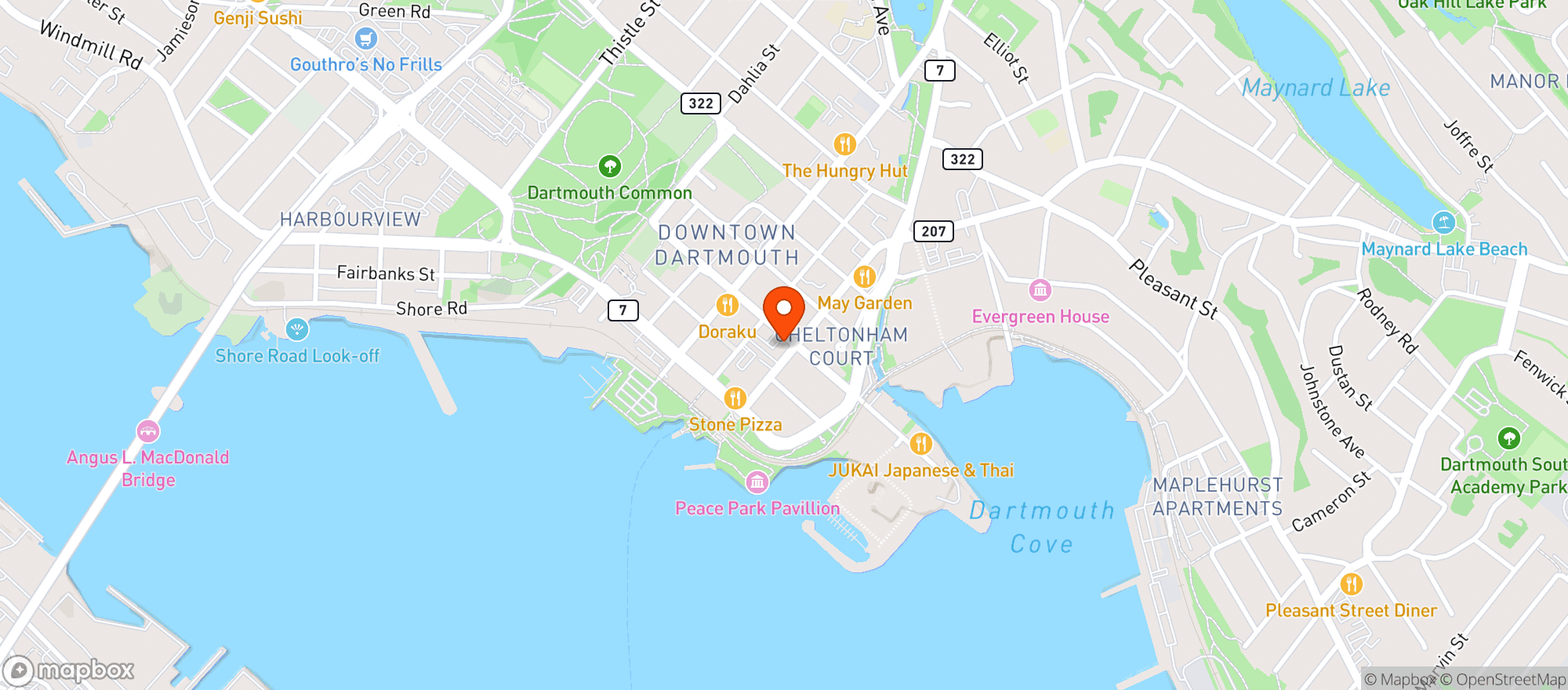 Map showing Dear Friend