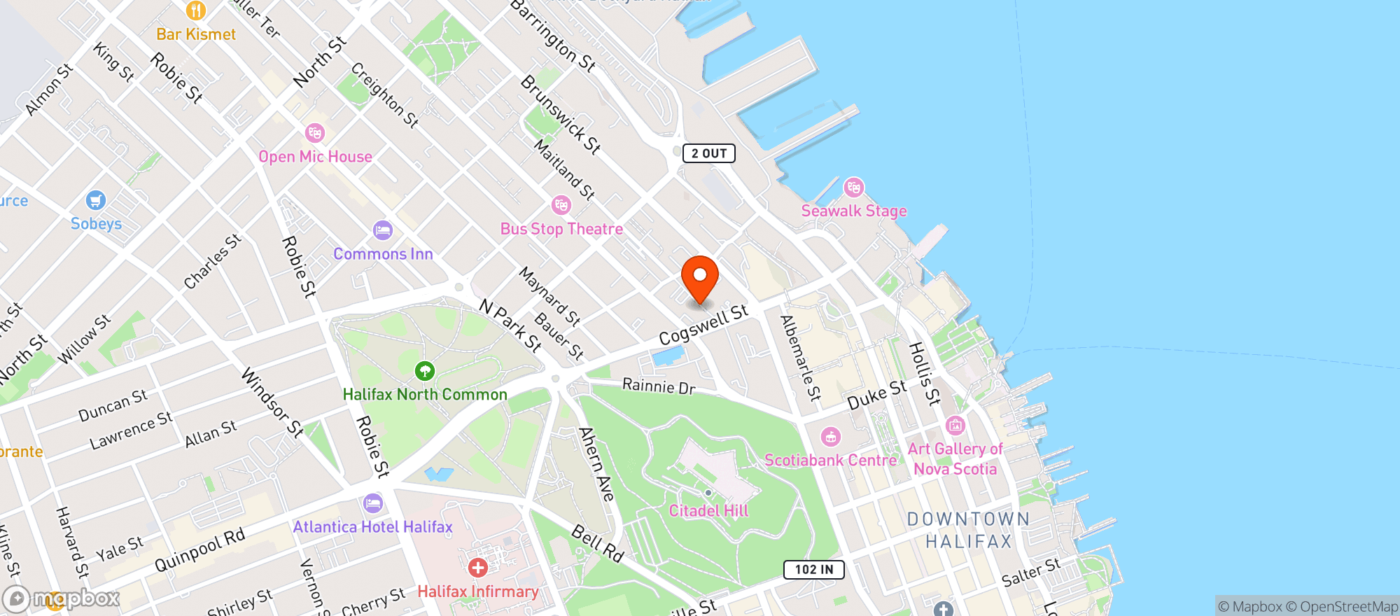 Map showing Staples