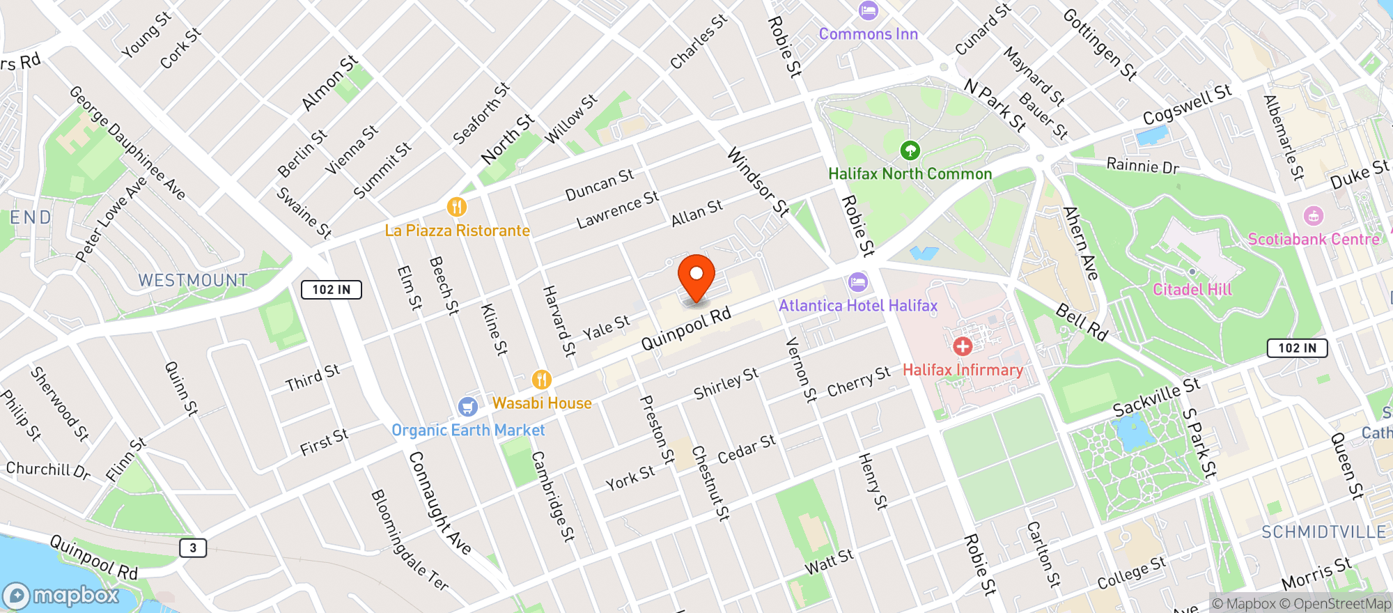 Map showing Atlantic Superstore