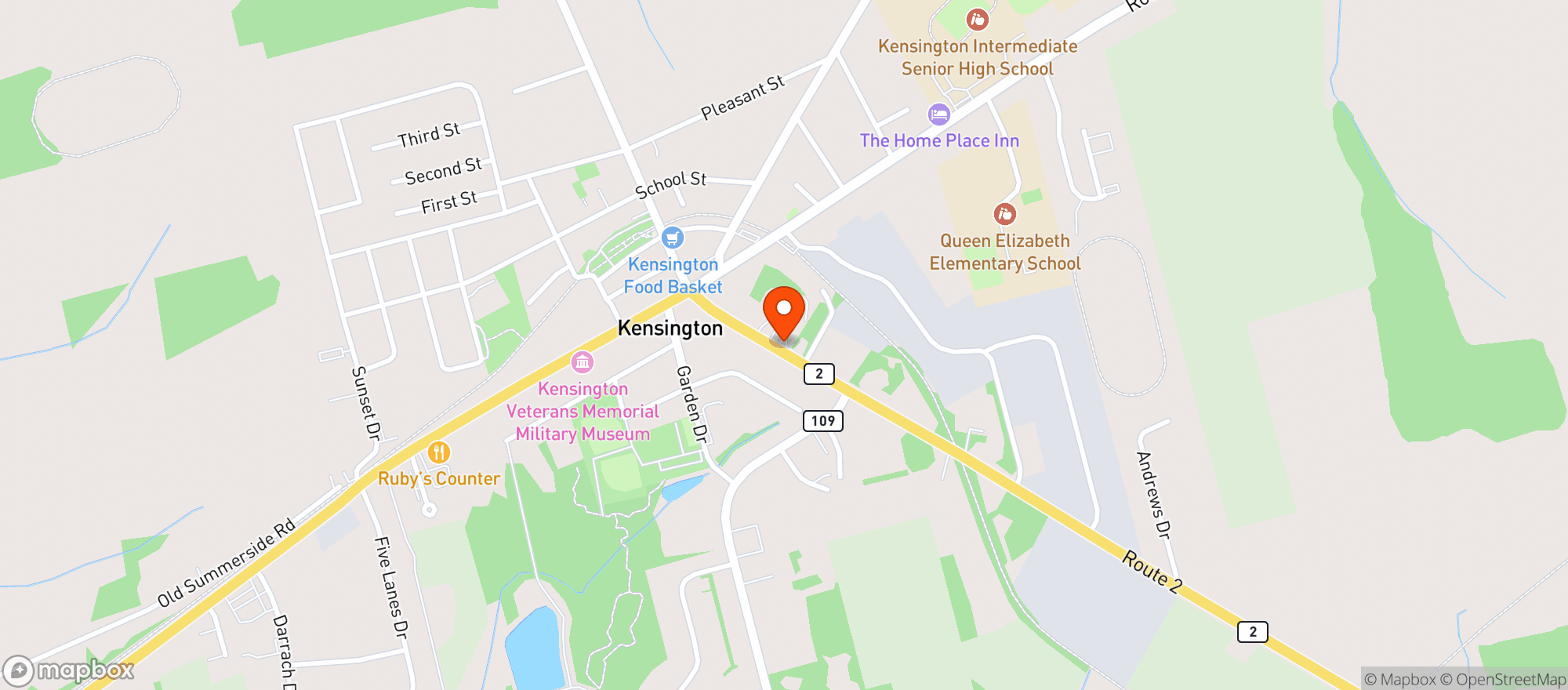 Map showing Independent Grocer Store