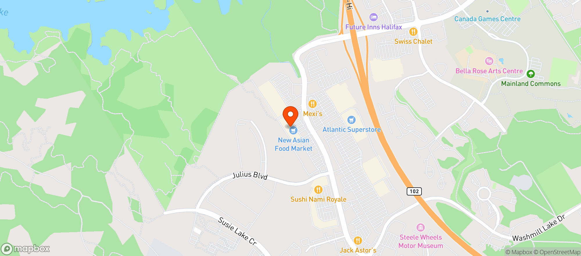 Map showing Staples