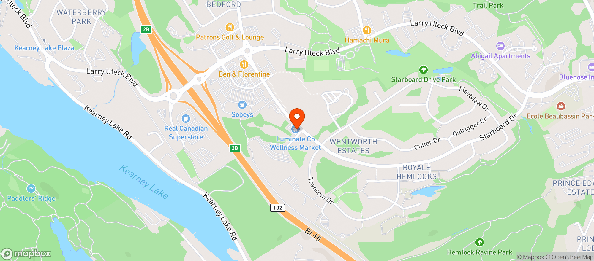 Map showing Luminate Co Wellness Market
