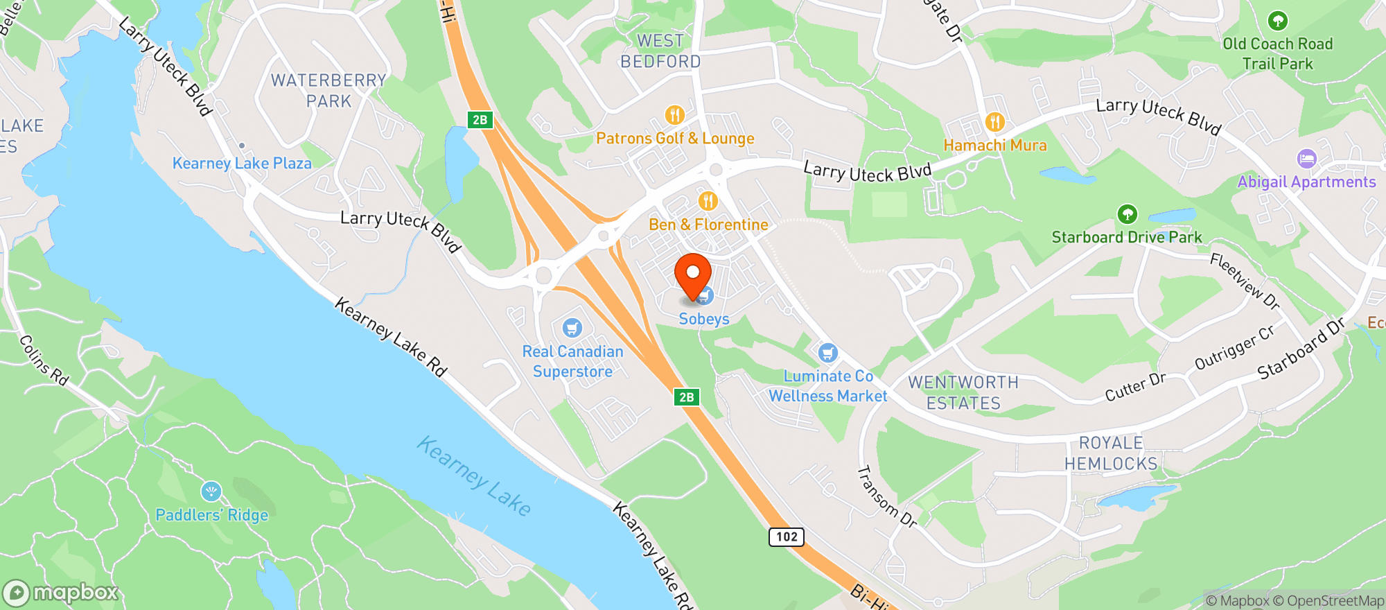 Map showing Sobeys 725