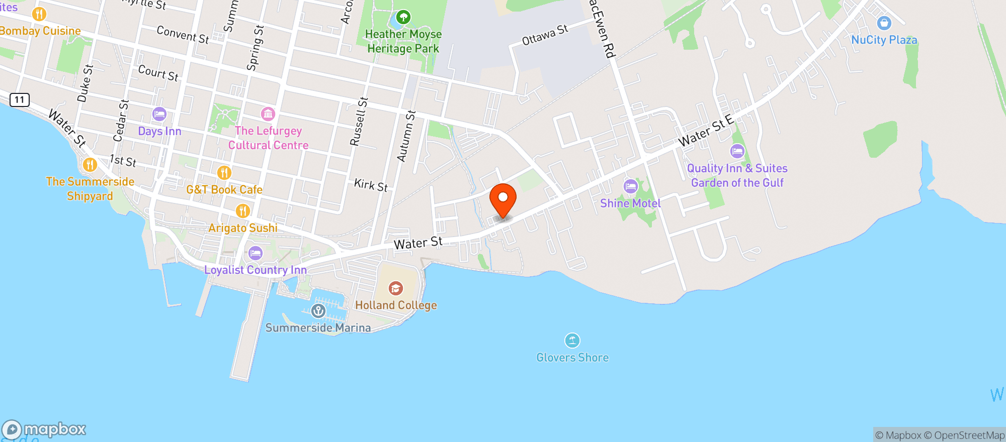 Map showing Staples