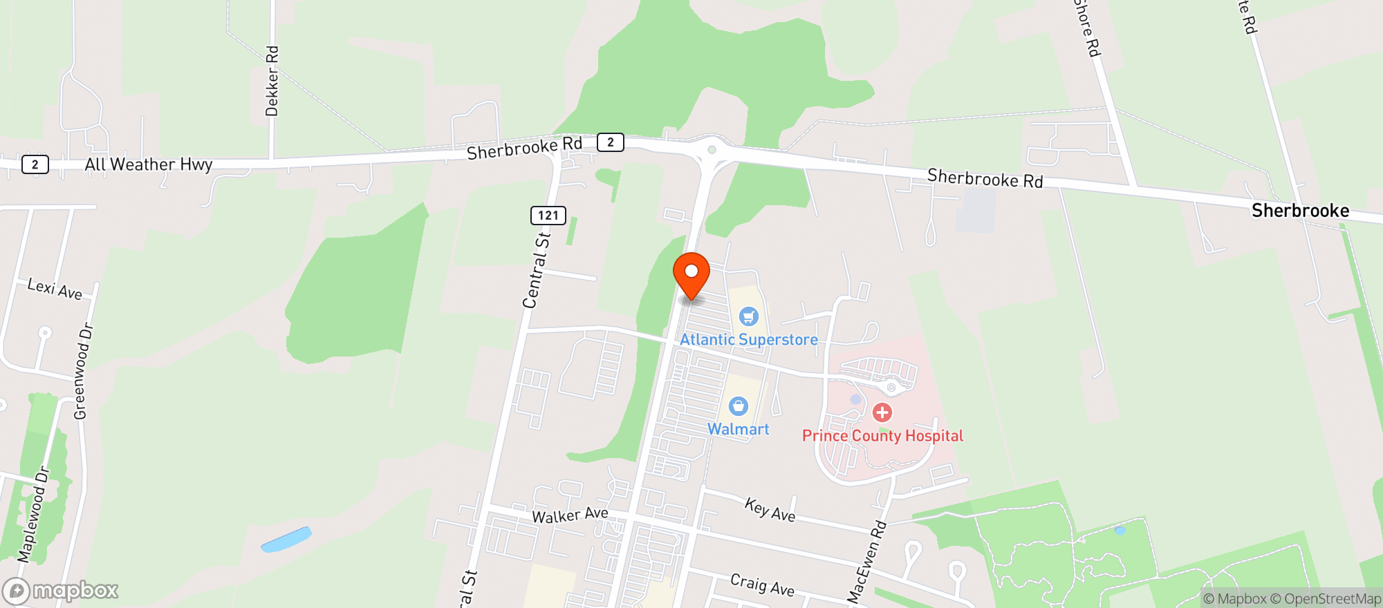 Map showing Atlantic Superstore