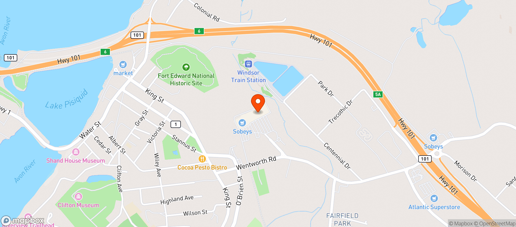 Map showing Sobeys 672