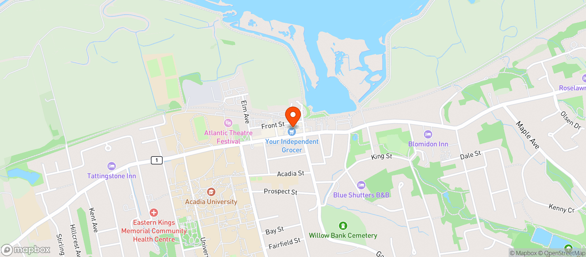 Map showing Independent Grocer Store