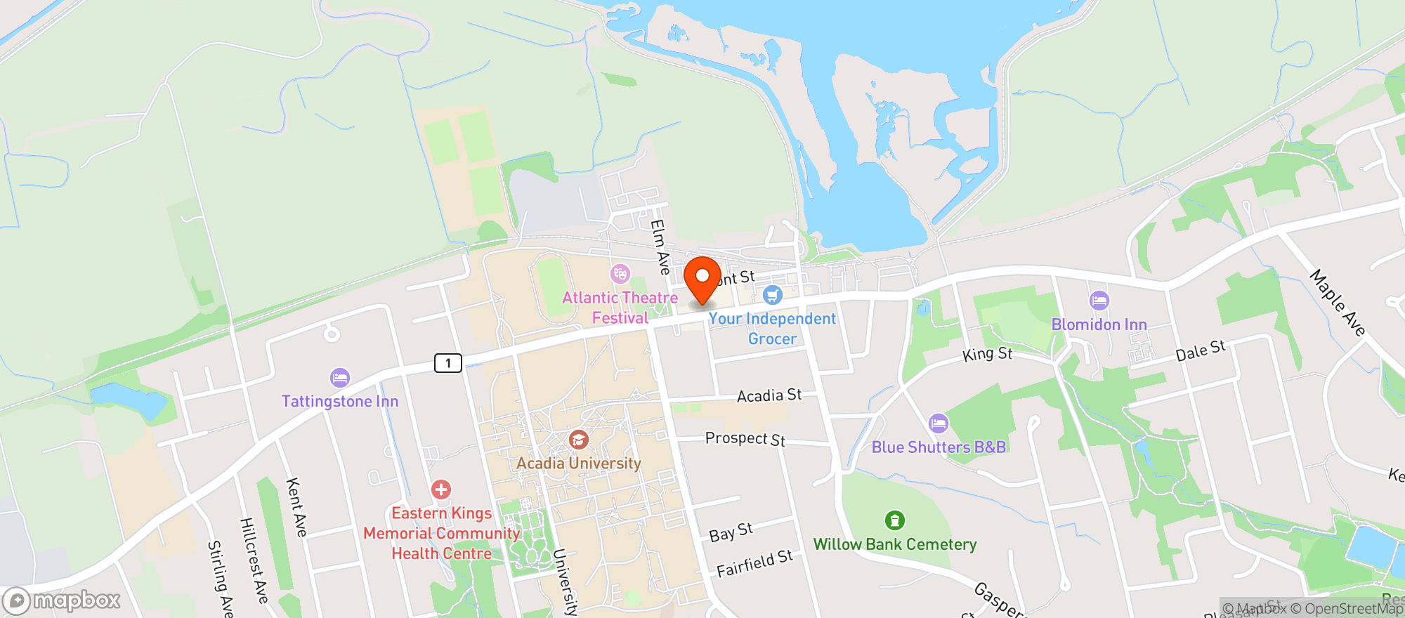 Map showing Saltbox Wolfville
