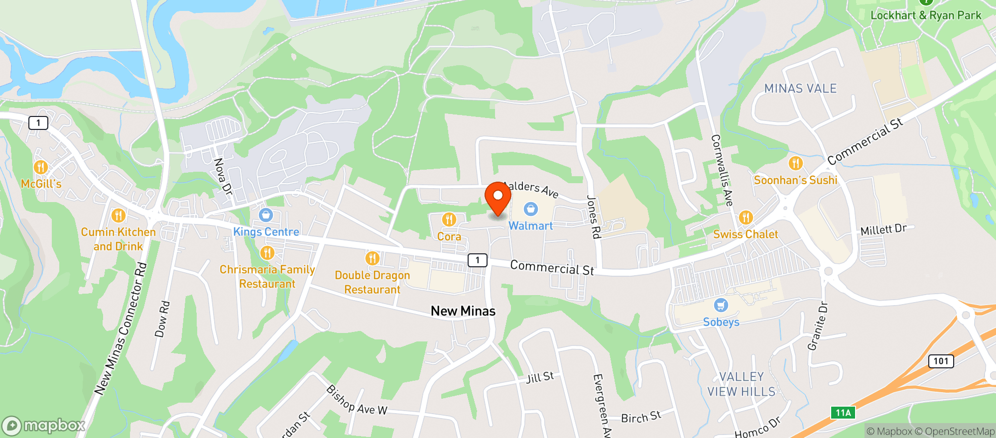 Map showing Staples