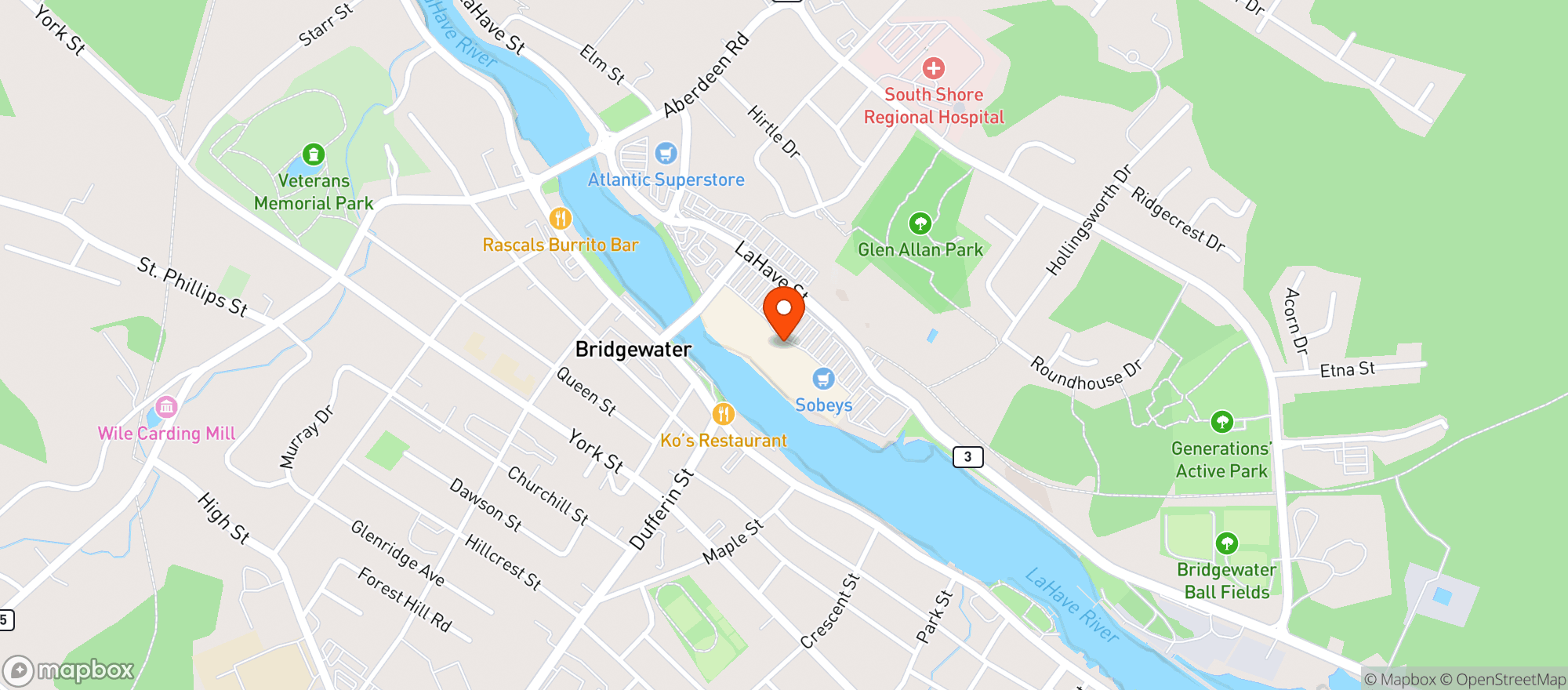 Map showing Sobeys 322