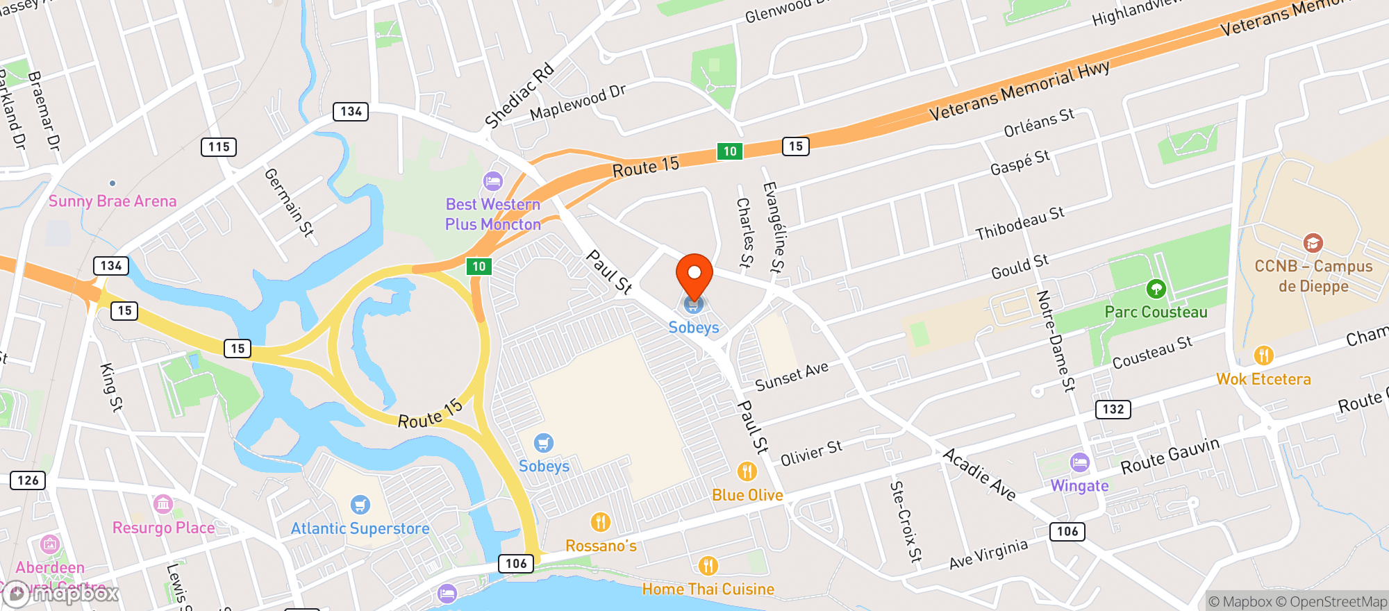 Map showing Sobeys