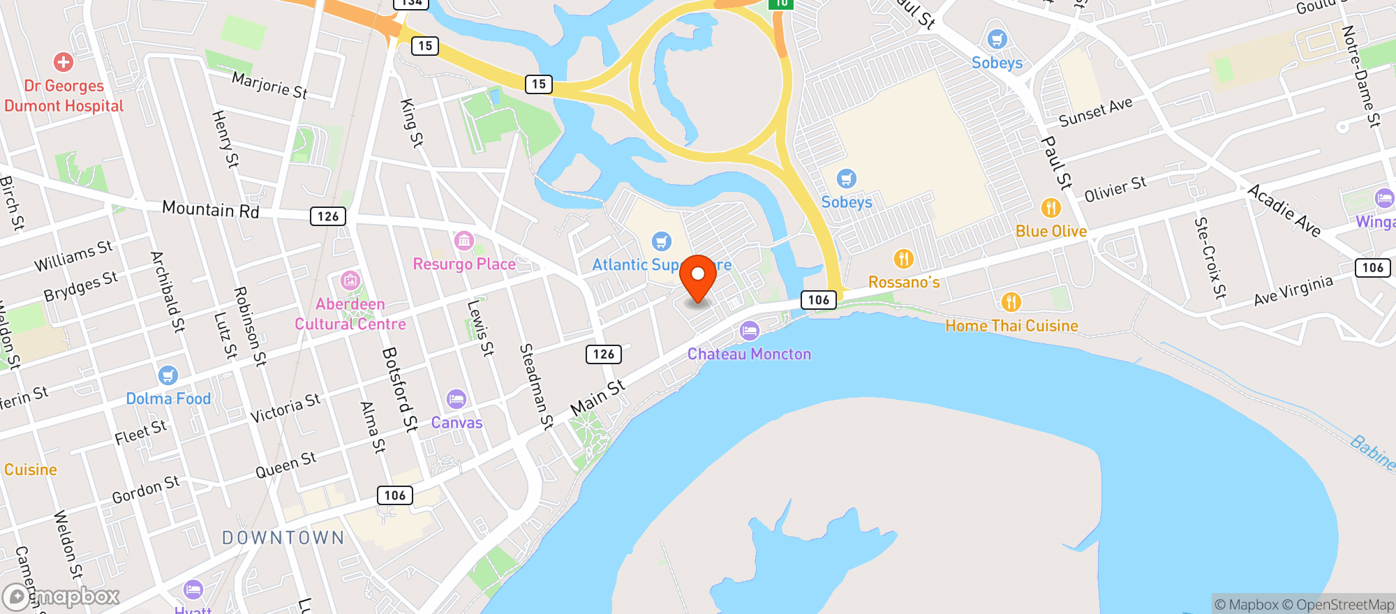Map showing Staples