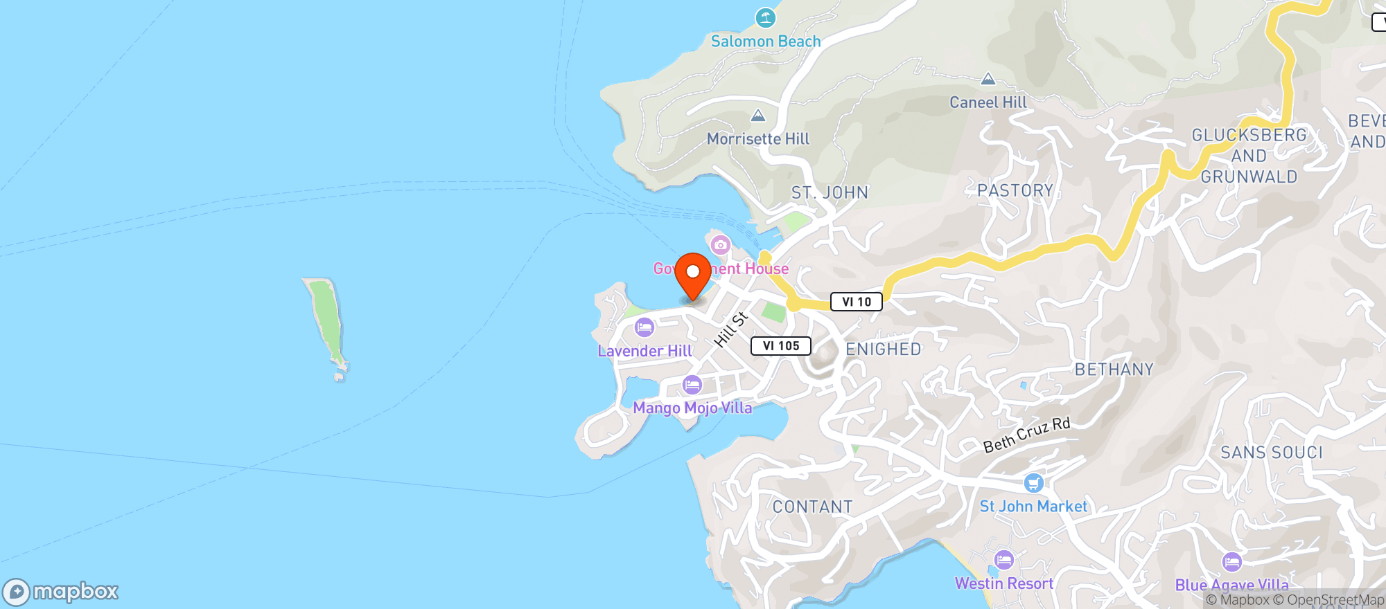 Map showing Beach Bar