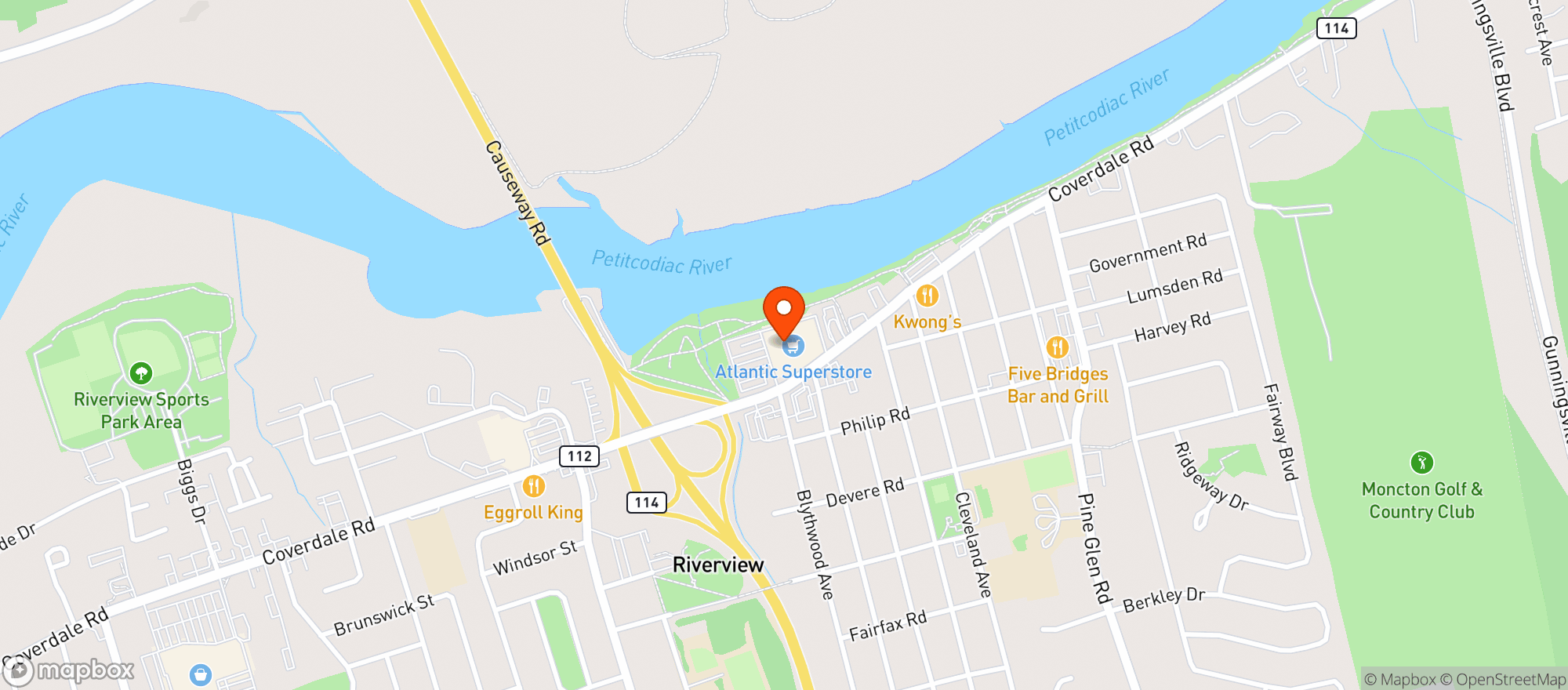 Map showing Atlantic Superstore