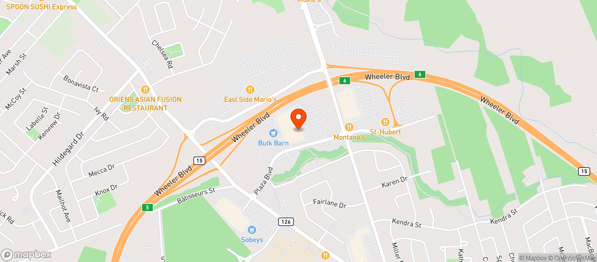 Map showing Walmart Moncton West, Nb