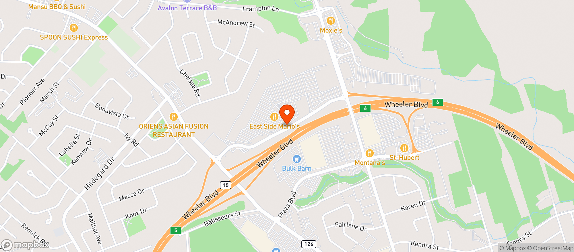 Map showing Staples