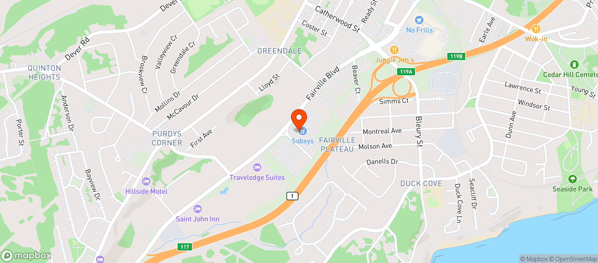 Map showing Sobeys