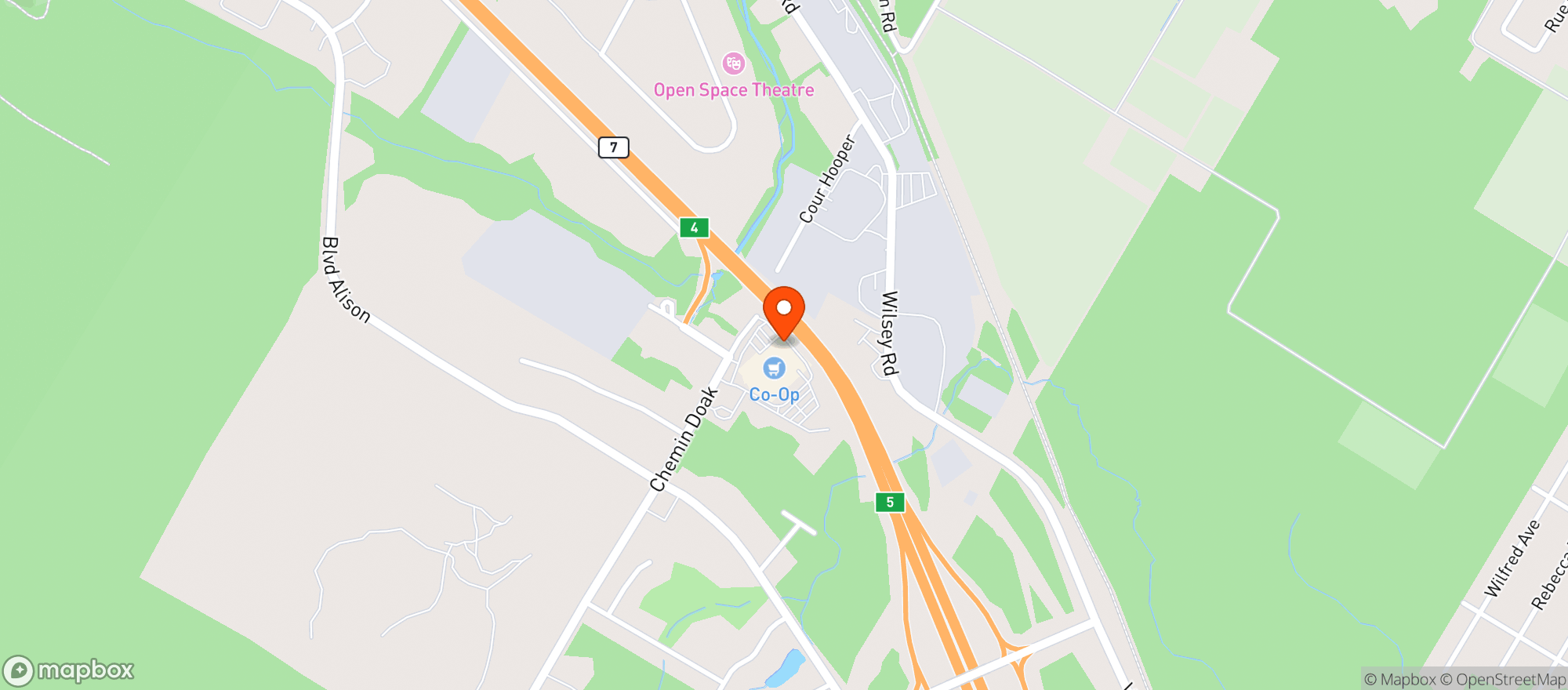 Map showing Fredericton Direct Charge Co-Op
