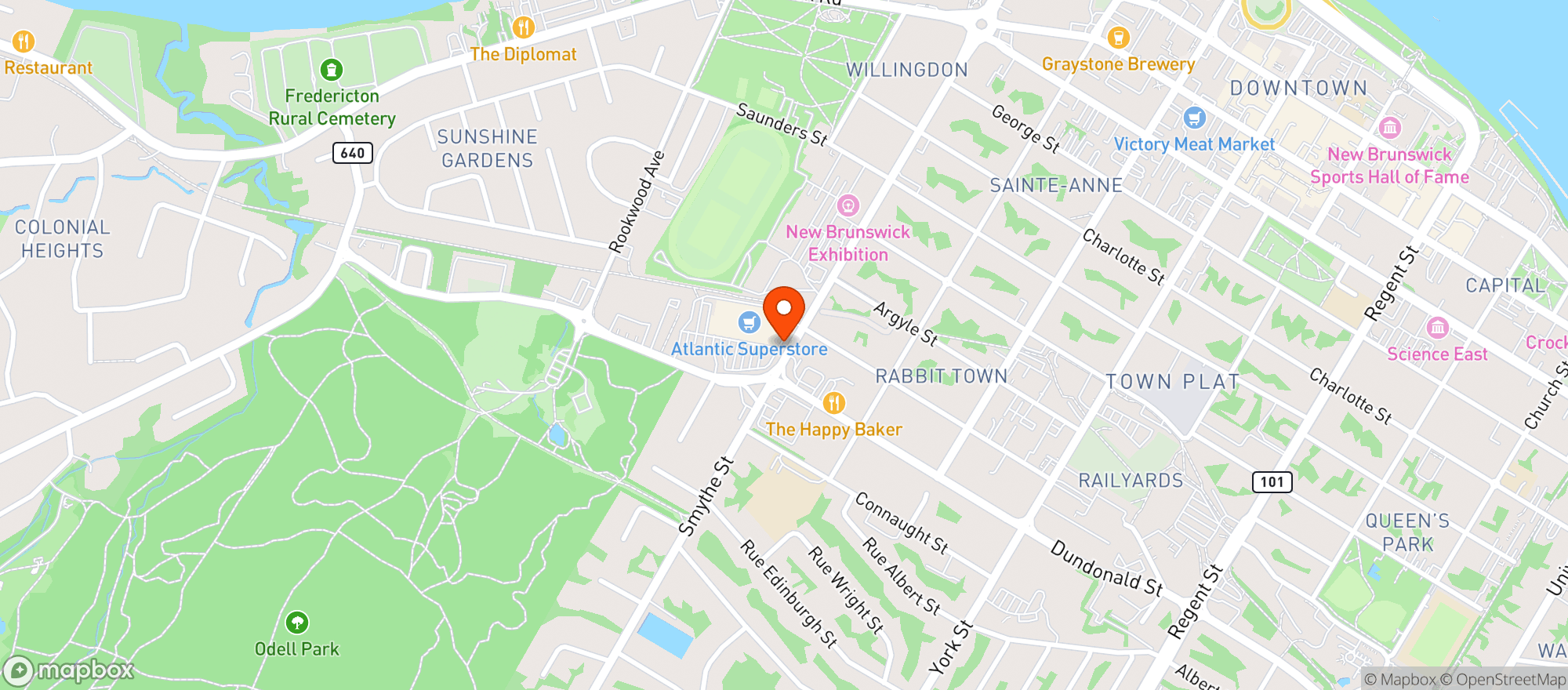 Map showing Atlantic Superstore