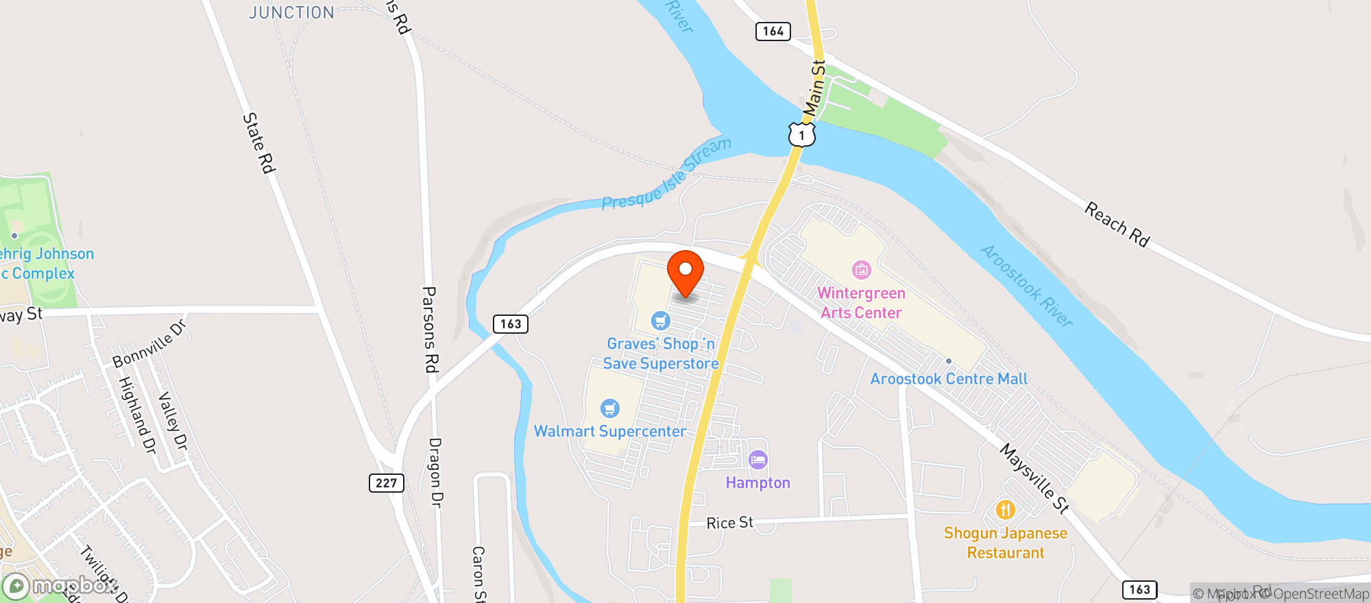 Map showing GRAVES' SHOP N SAVE INDP