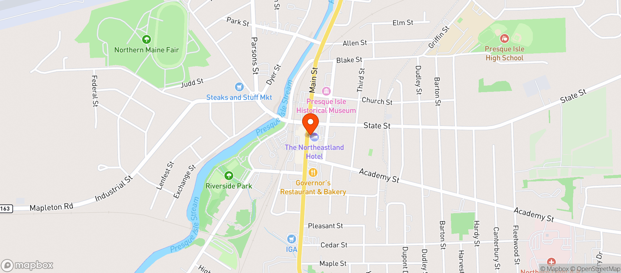 Map showing Northeastland Hotel