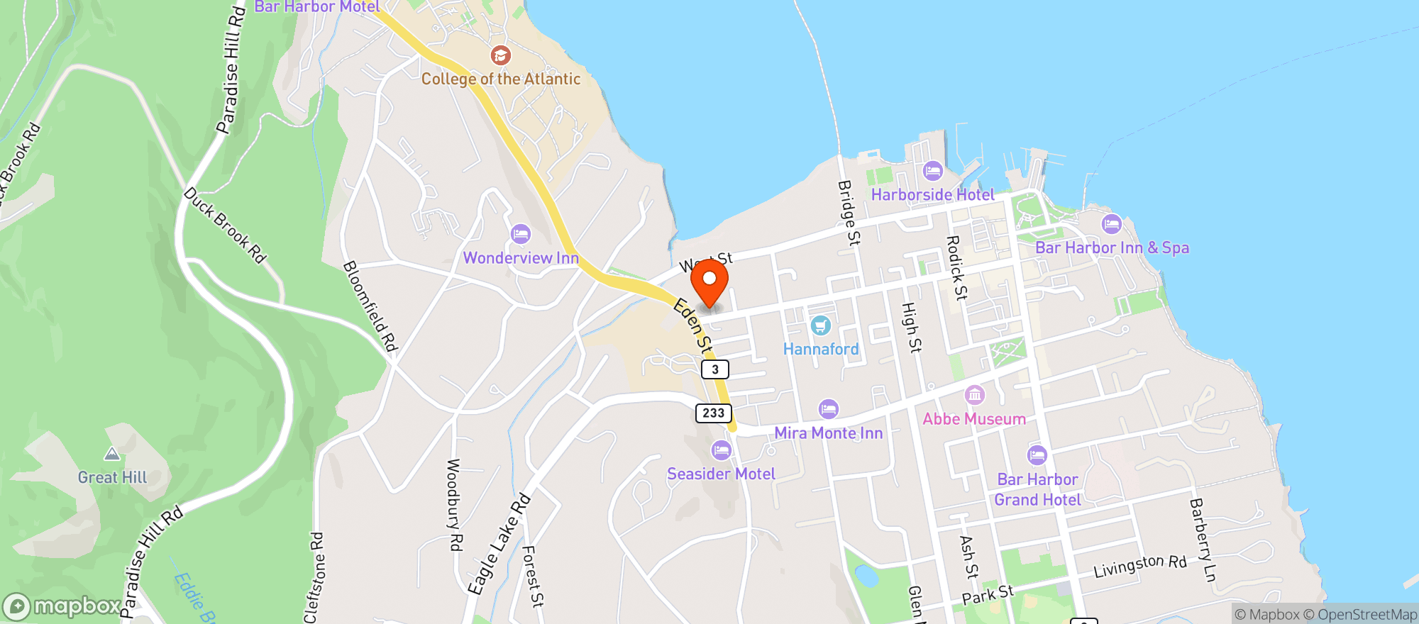 Map showing Dinner