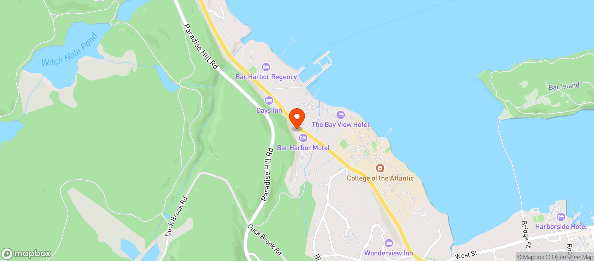 Map showing Jack Russells Steak House