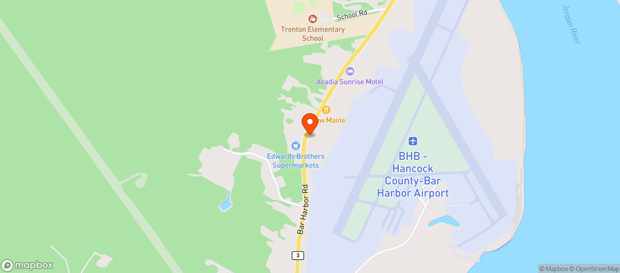Map showing EDWARDS BROS SUPMKT INDP