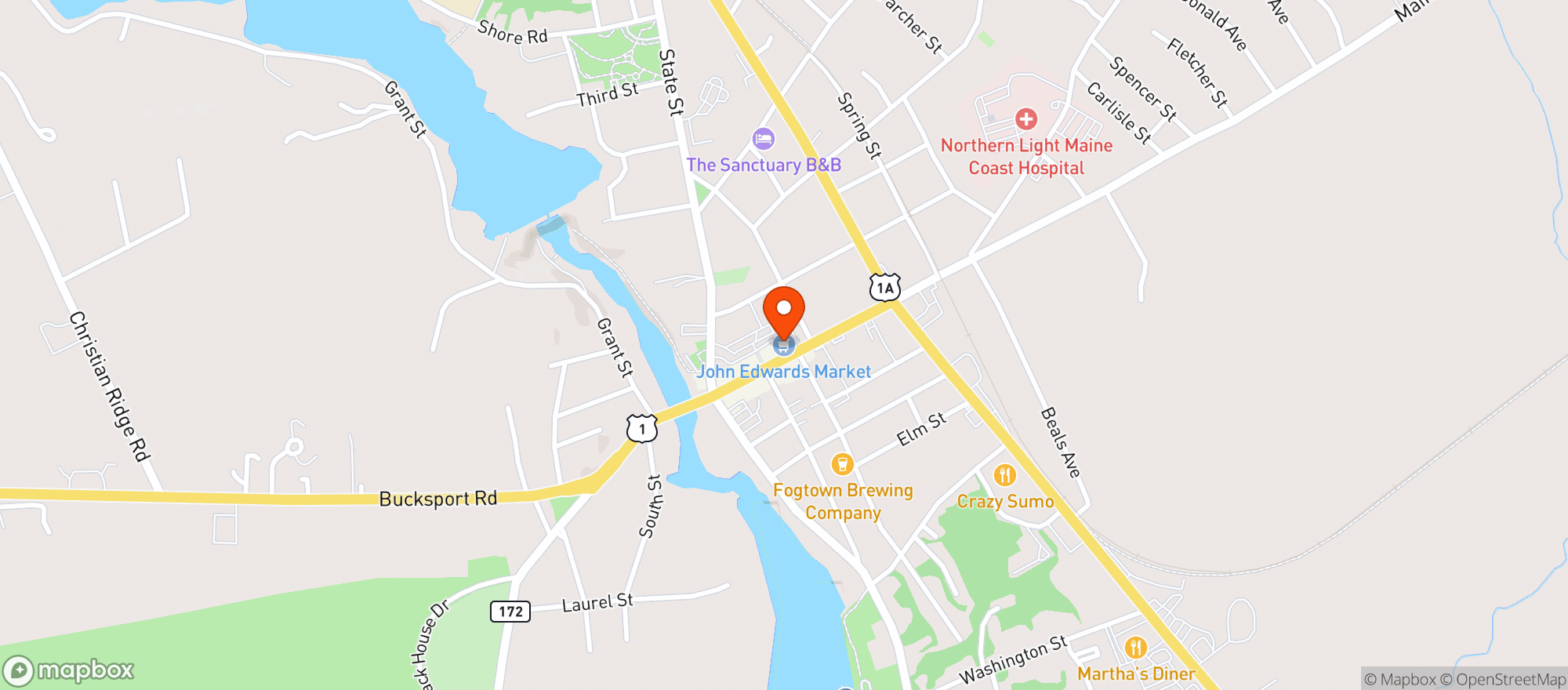 Map showing John Edwards Market