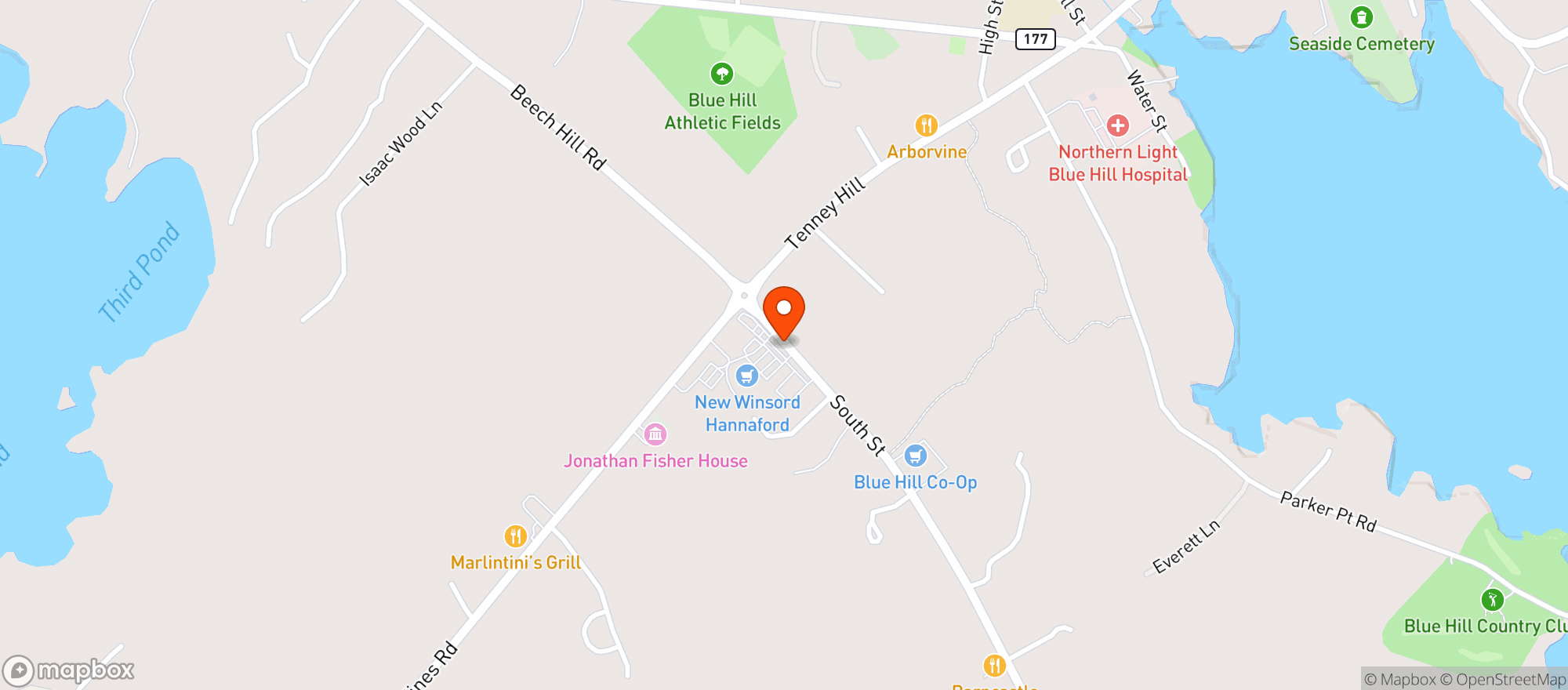 Map showing Hannaford