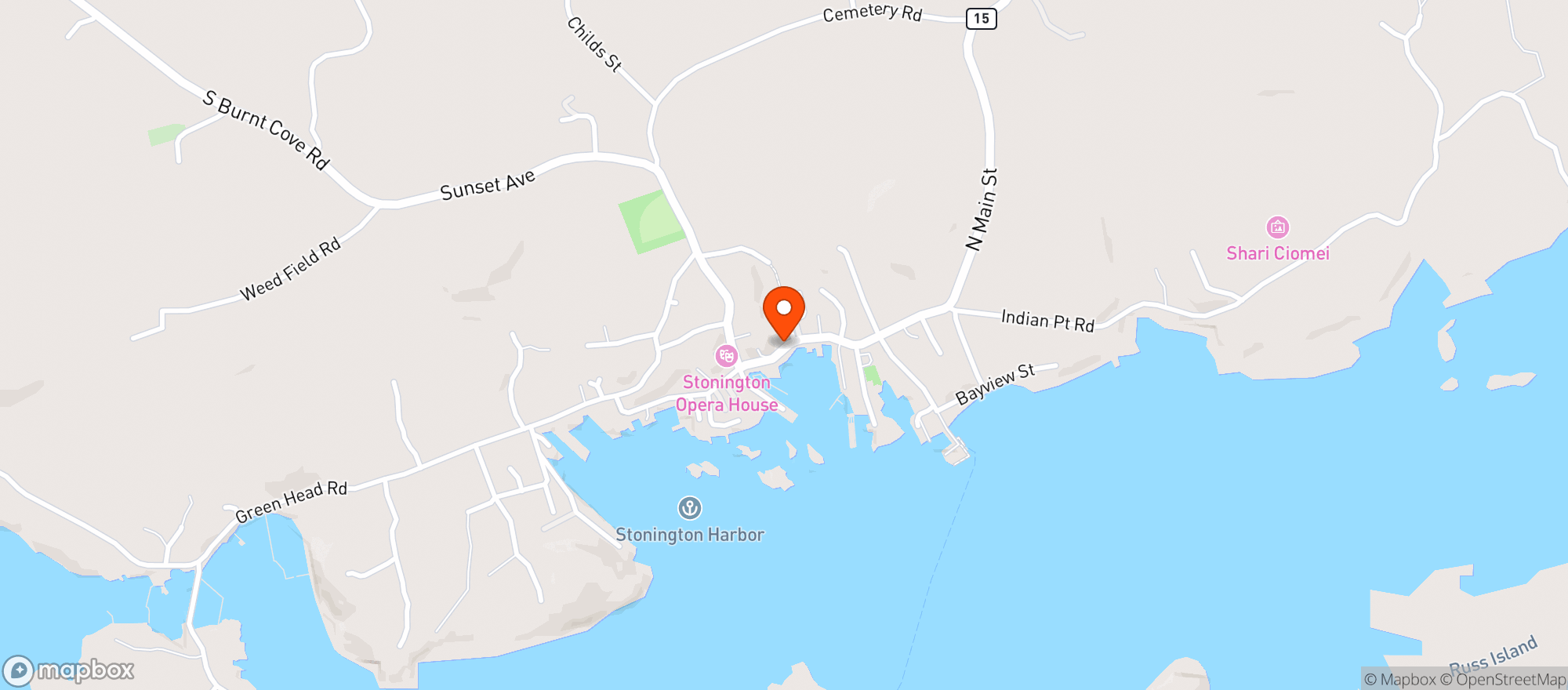 Map showing 27 Fathoms Waterfront Grille