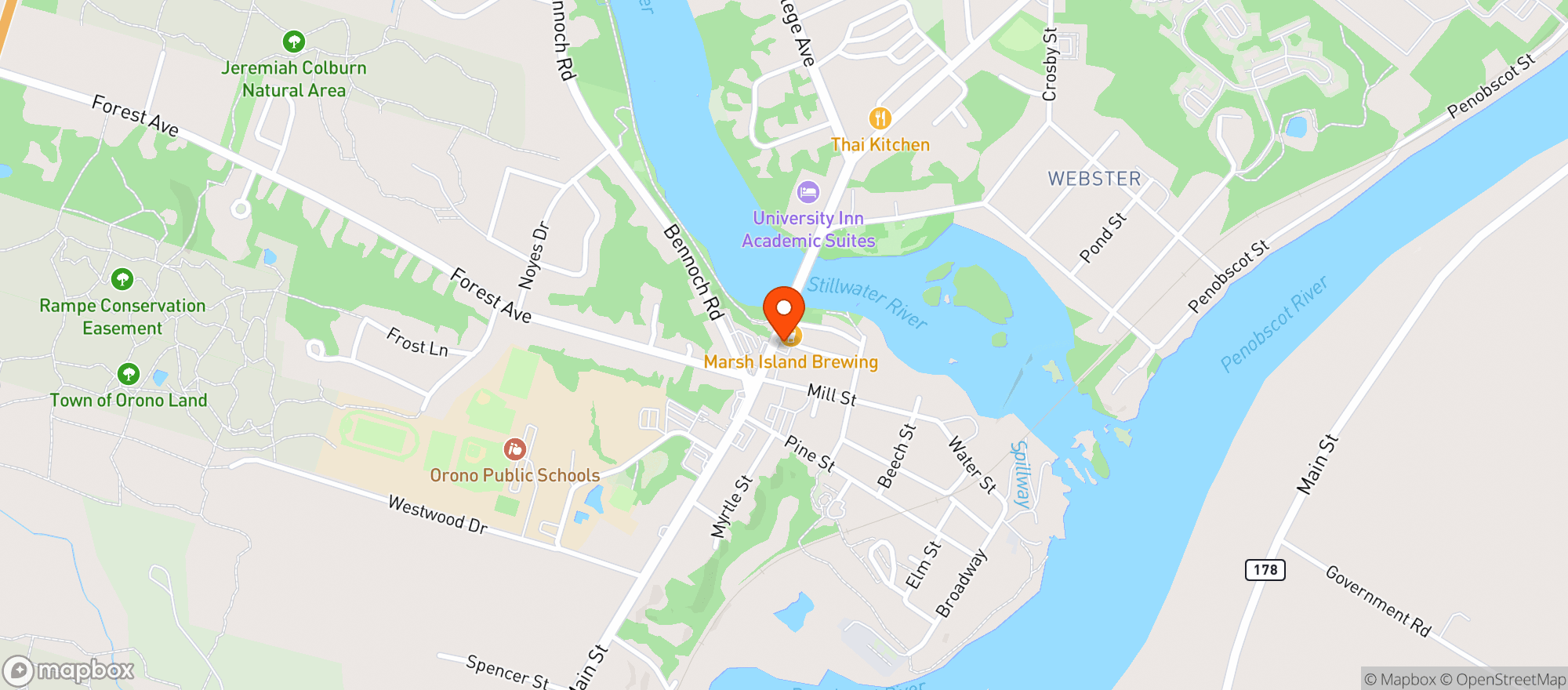 Map showing Damons Beverage