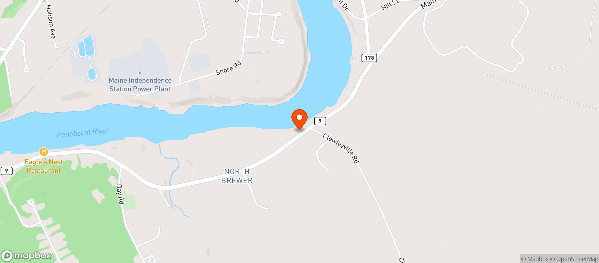 Map showing River's Edge Convenience