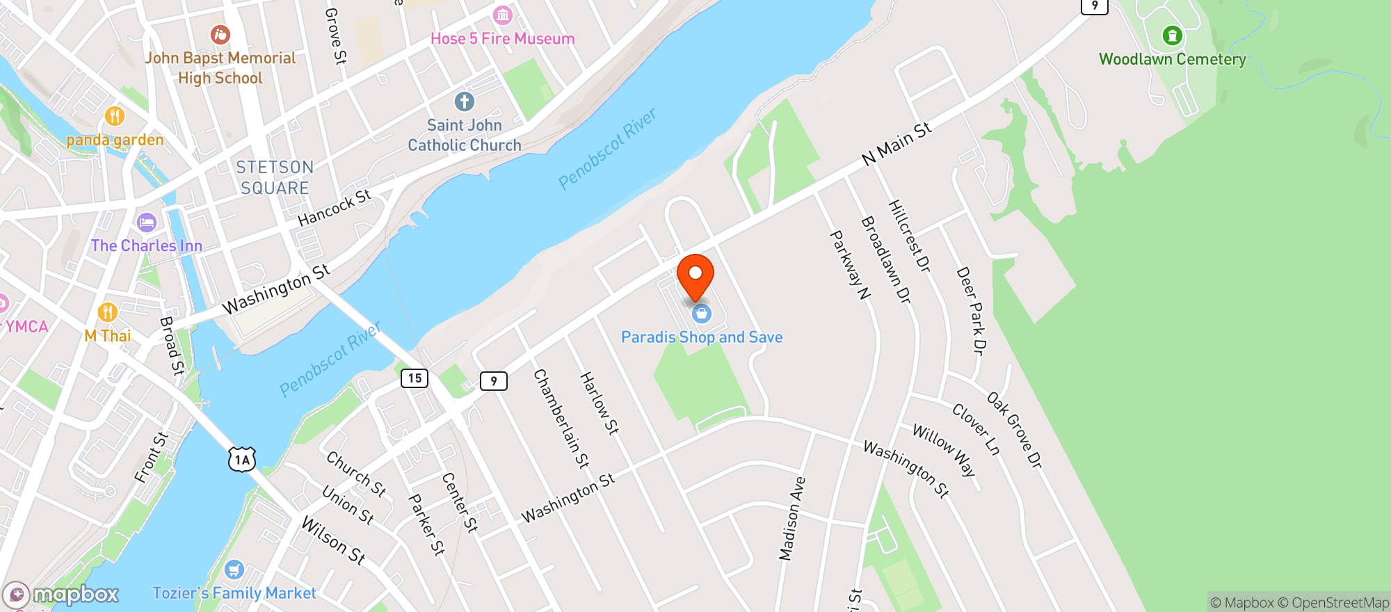 Map showing Paradis Shop N Save #8825