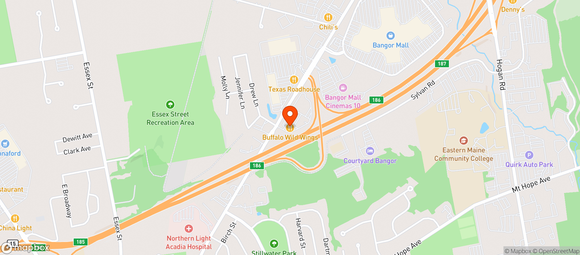 Map showing Buffalo Wild Wings Gril #3588