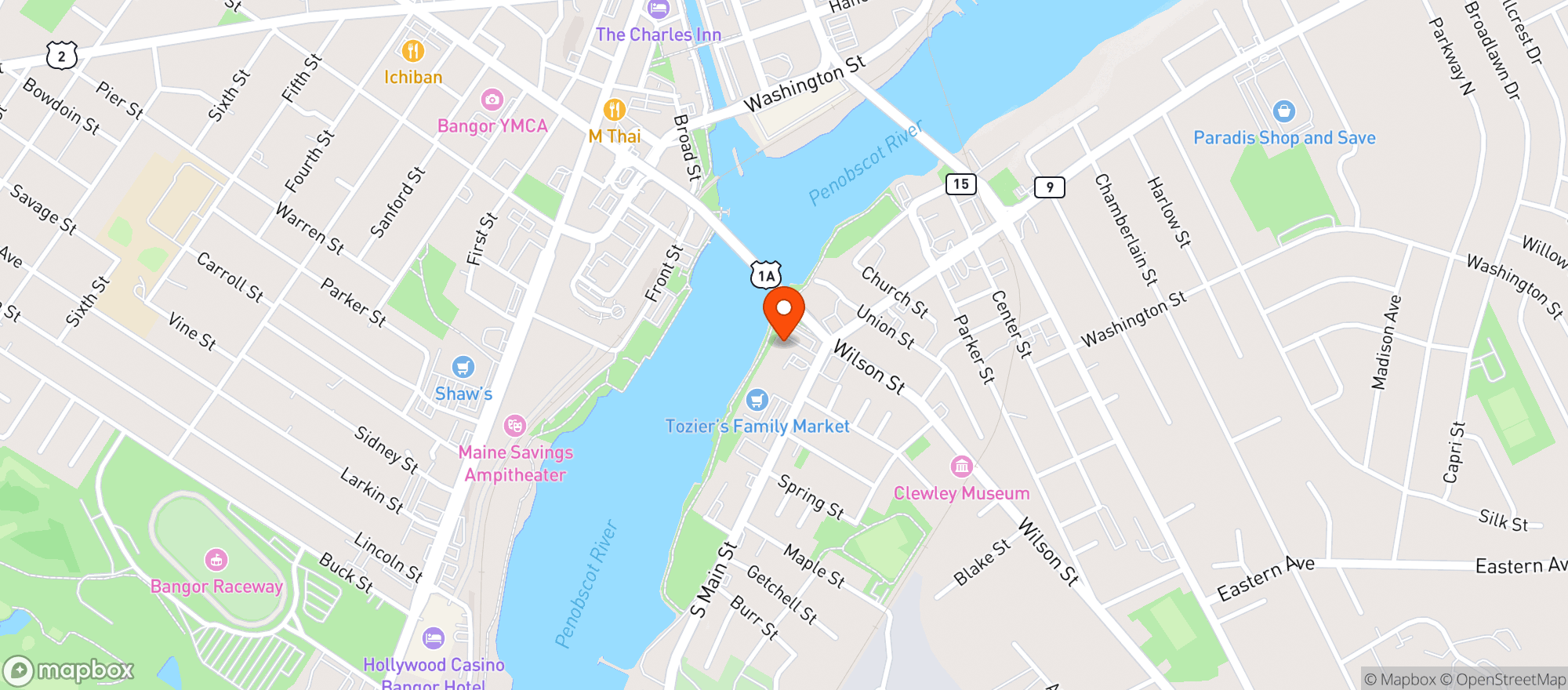 Map showing High Tide Restaurant