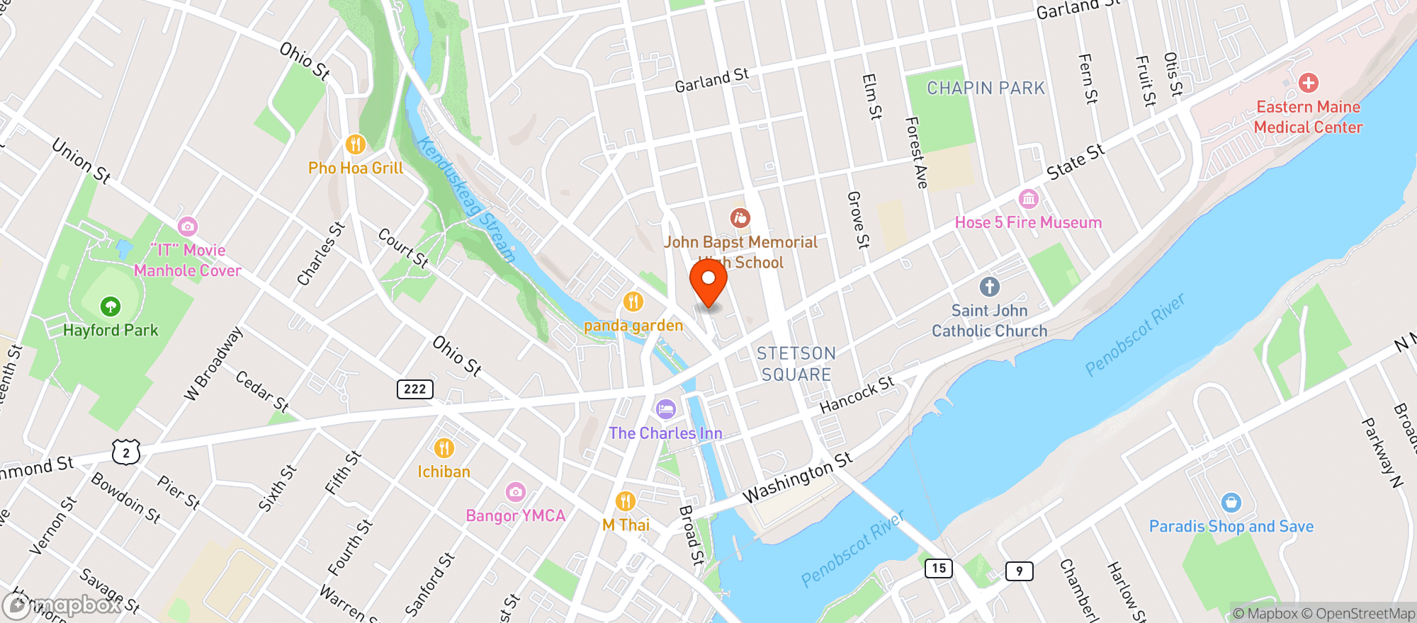 Map showing Pepinos Restaurant