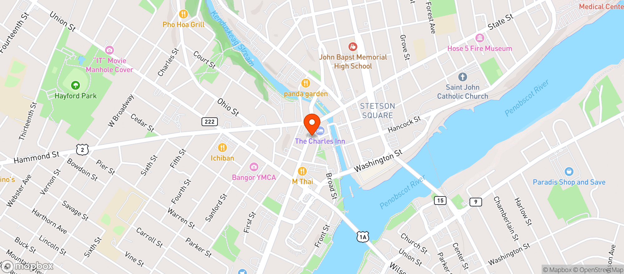 Map showing Happy Endings