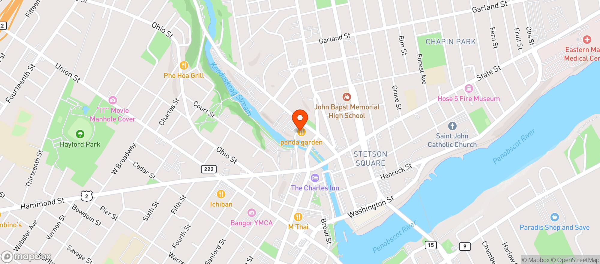 Map showing Benjamins Pub