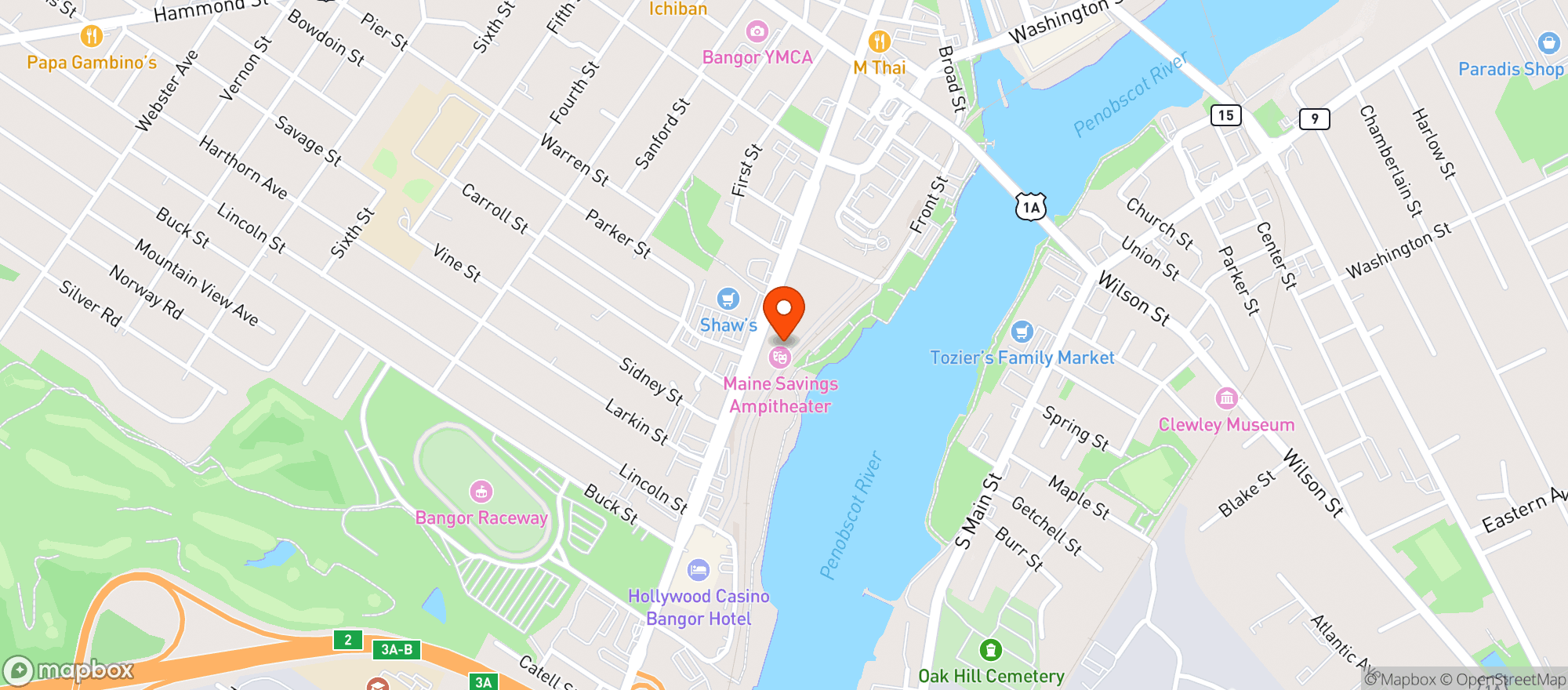 Map showing Waterfront Concerts