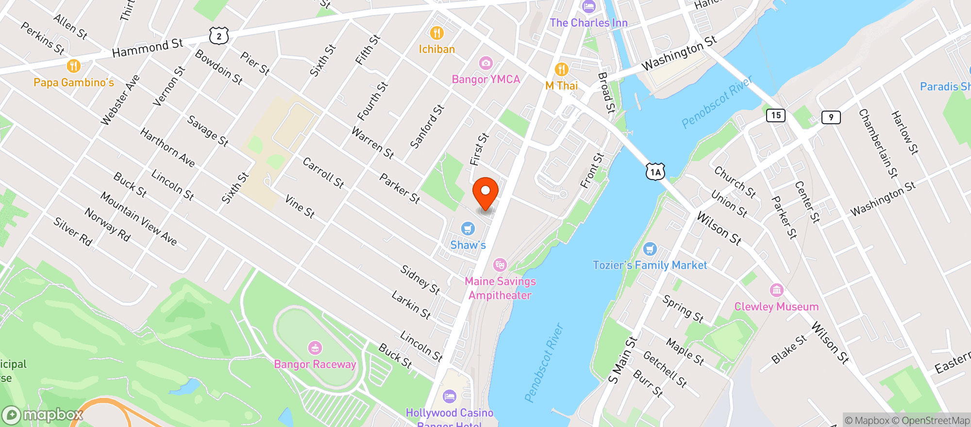 Map showing Urban Pizza