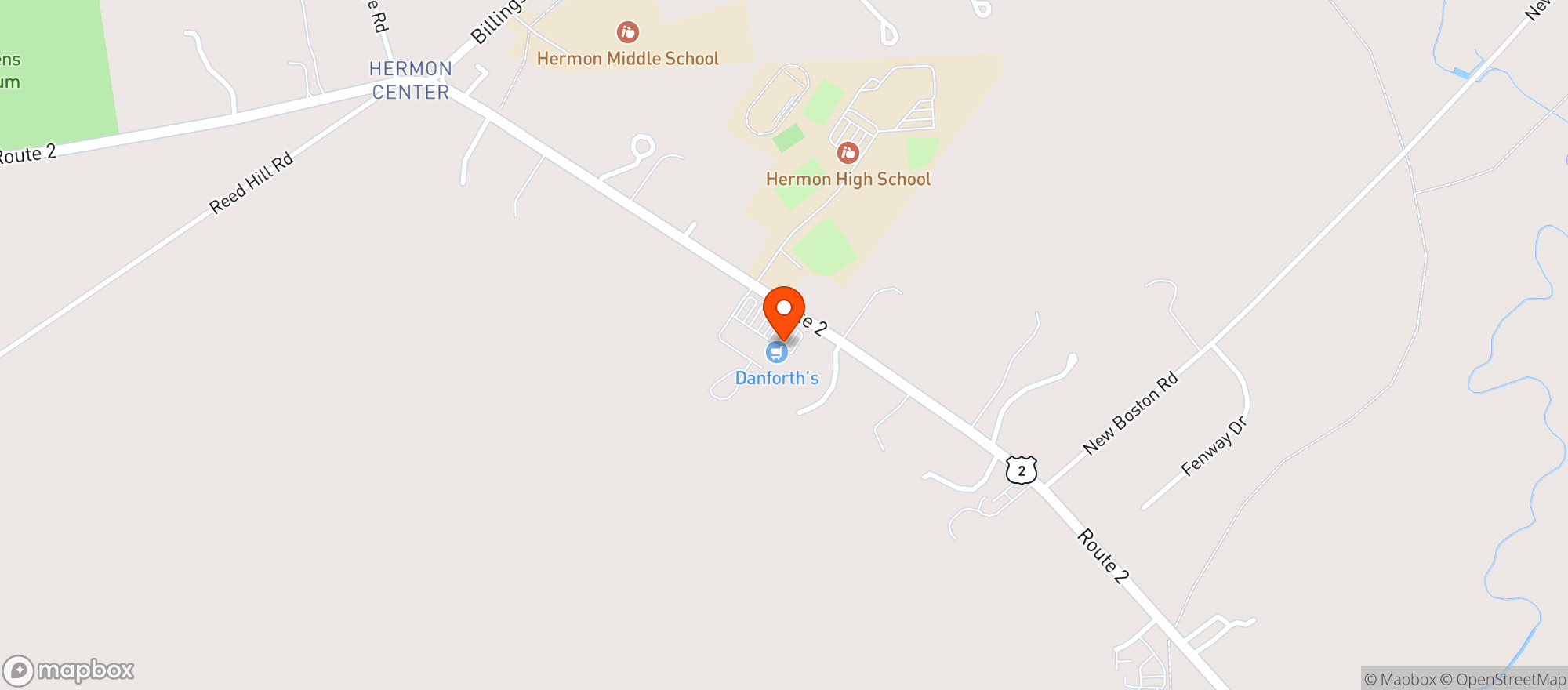 Map showing Danforths Down Home-inde