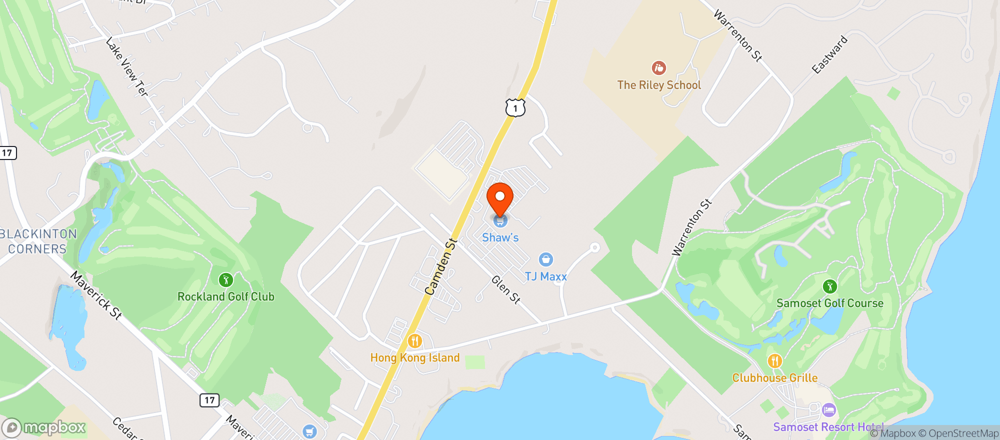 Map showing Shaws - 03548 - Rockland