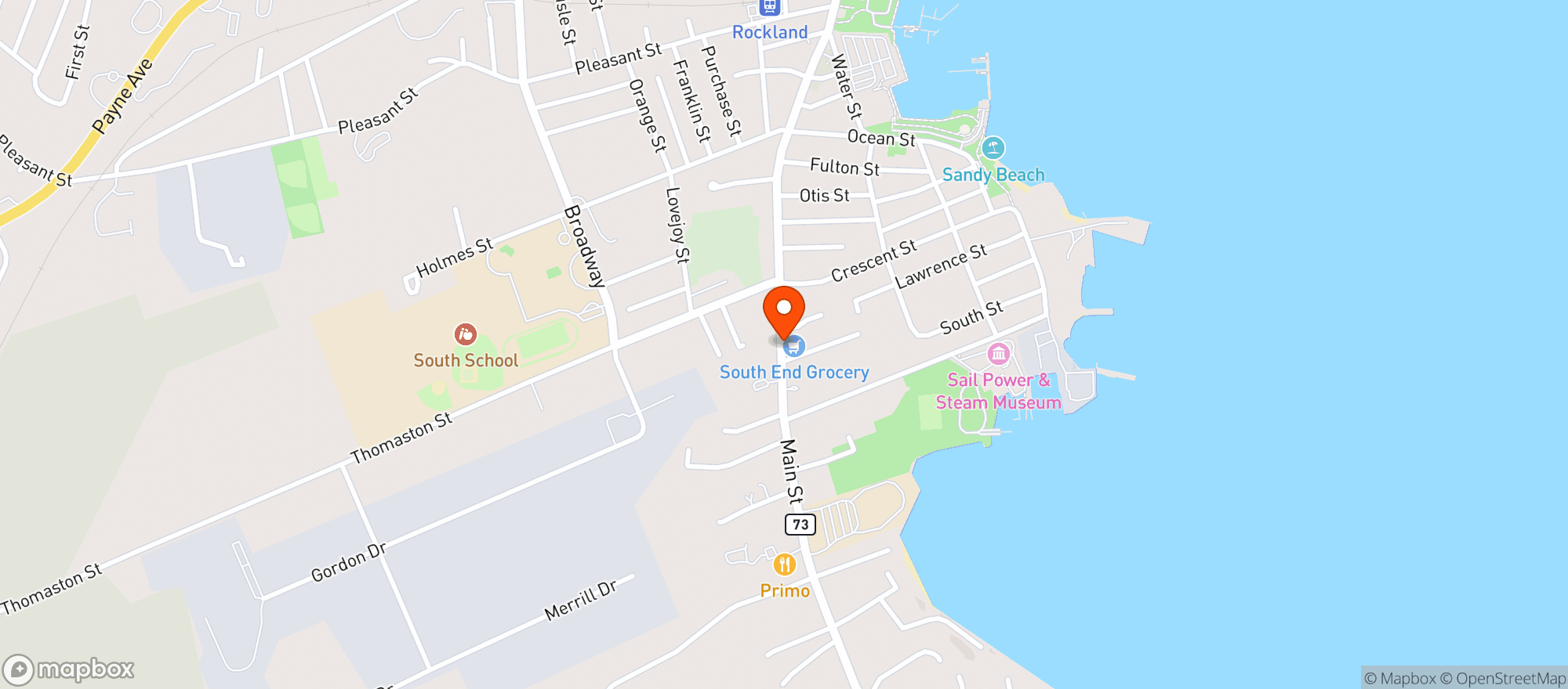 Map showing SOUTH END GROCERY