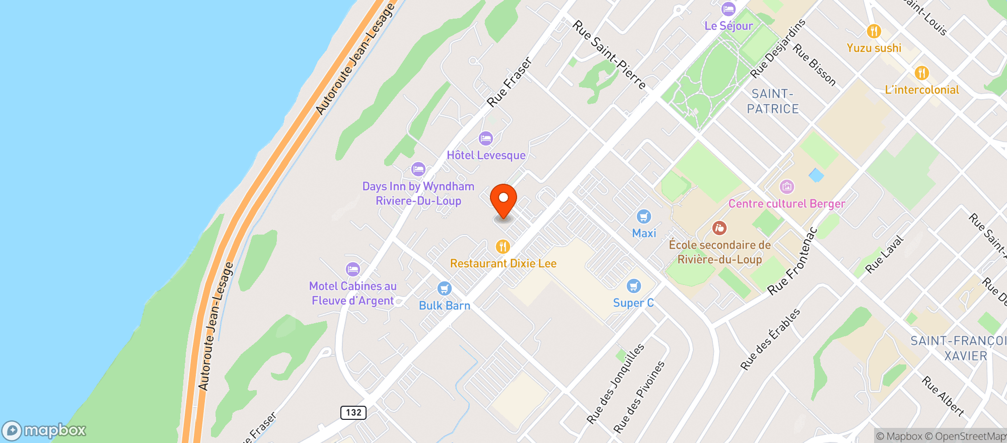Map showing Staples