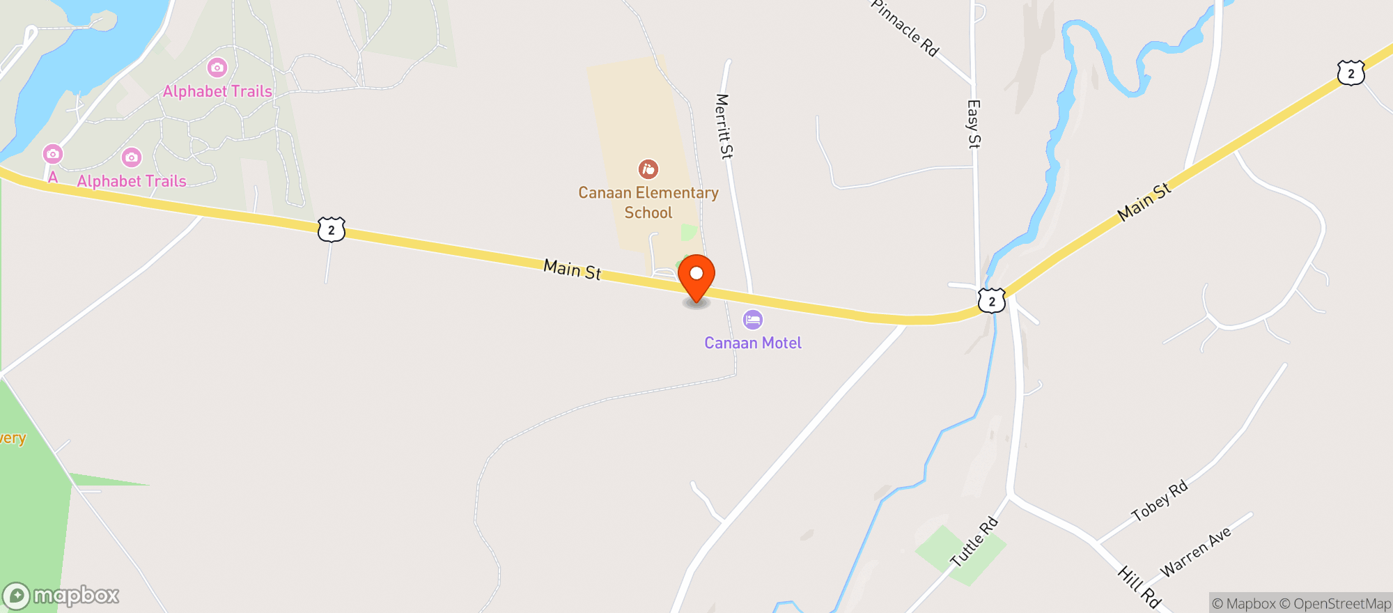 Map showing Canaan Superette