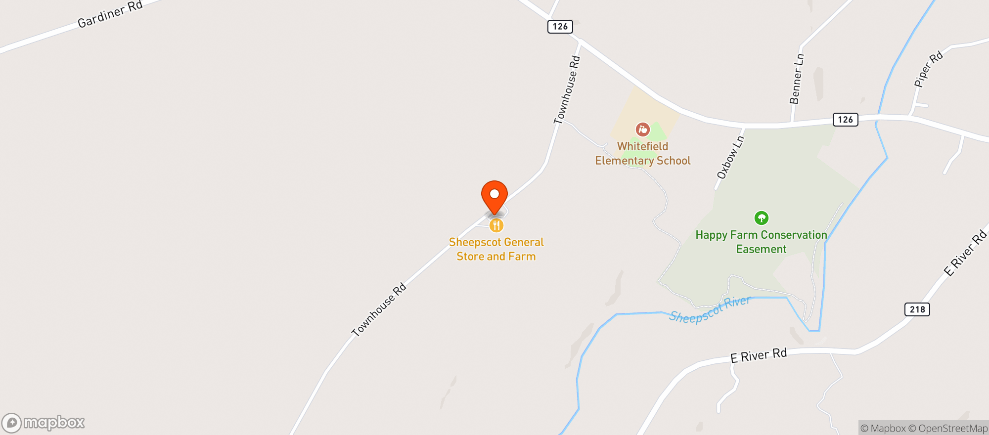 Map showing Sheepscot General Store