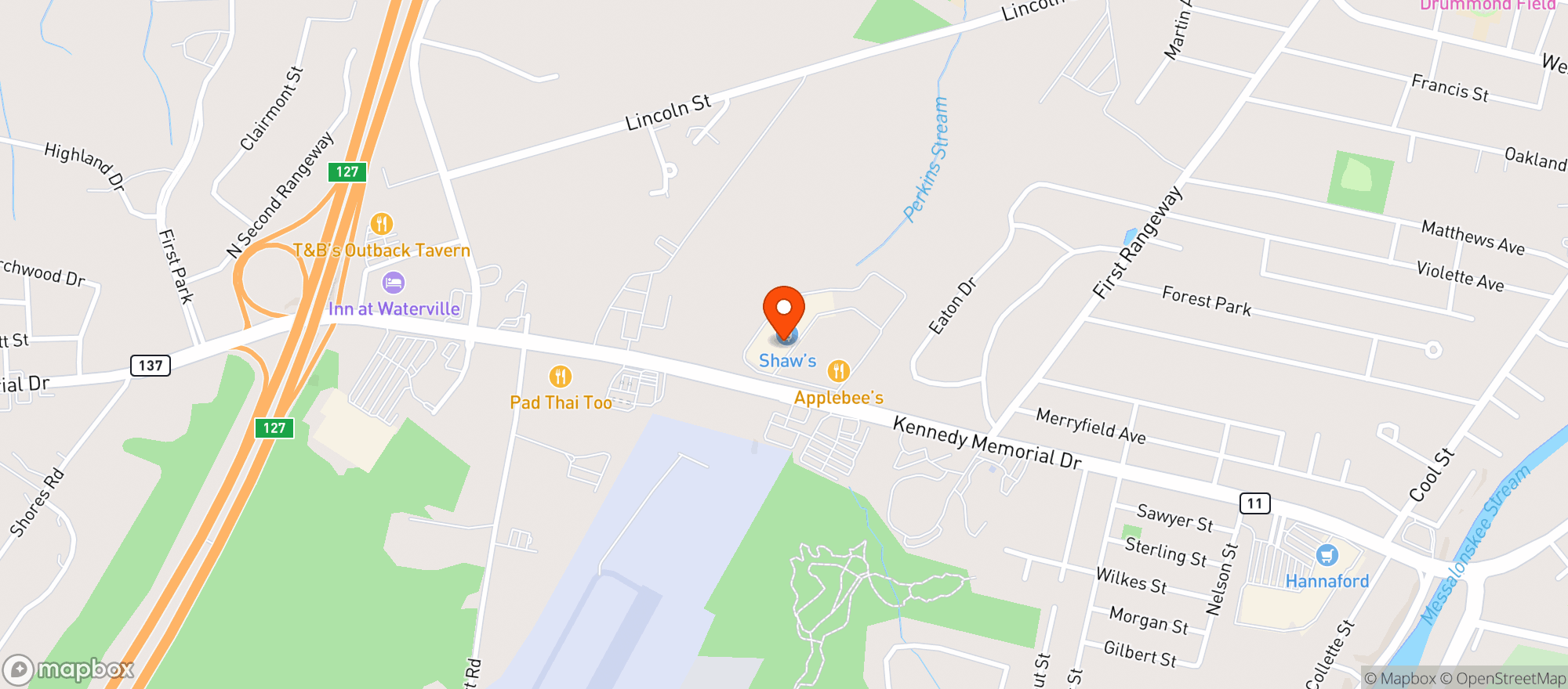 Map showing Shaws - 03551 - Waterville